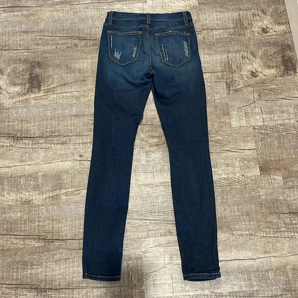 Judy Blue - Dark Blue Denim Distressed Skinny Jeans - Size 3/26 - Picture 5 of 12